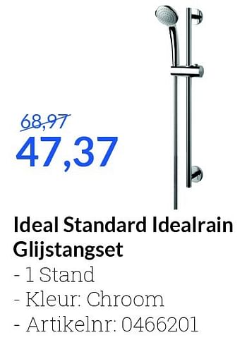 Aanbiedingen Ideal standard idealrain glijstangset - Ideal - Geldig van 01/07/2016 tot 31/07/2016 bij Sanitairwinkel