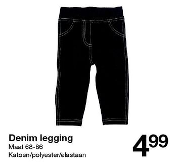 Aanbiedingen Denim legging - Huismerk - Zeeman  - Geldig van 02/07/2016 tot 31/10/2016 bij Zeeman