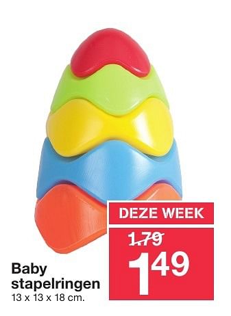 Aanbiedingen Baby stapelringen - Huismerk - Zeeman  - Geldig van 16/07/2016 tot 22/07/2016 bij Zeeman