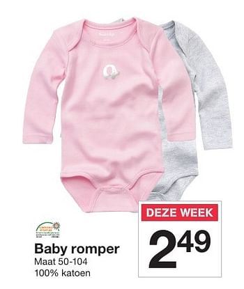 Aanbiedingen Baby romper - Huismerk - Zeeman  - Geldig van 16/07/2016 tot 22/07/2016 bij Zeeman