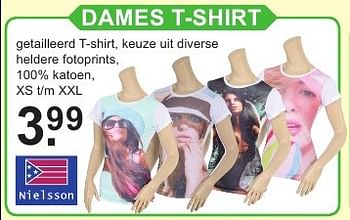 Aanbiedingen Dames t-shirt - Nielsson - Geldig van 18/07/2016 tot 07/08/2016 bij Van Cranenbroek