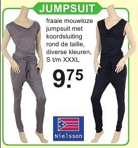 Aanbiedingen Jumpsuit - Nielsson - Geldig van 18/07/2016 tot 07/08/2016 bij Van Cranenbroek