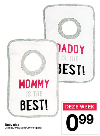 Aanbiedingen Baby slab - Huismerk - Zeeman  - Geldig van 23/07/2016 tot 29/07/2016 bij Zeeman