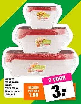 Aanbiedingen Curver voorraaddoos take away - Curver - Geldig van 18/07/2016 tot 31/07/2016 bij Big Bazar