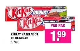 Aanbiedingen Kitkat hazelnoot of regular - Nestlé - Geldig van 18/07/2016 tot 31/07/2016 bij Big Bazar