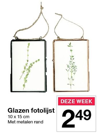 Aanbiedingen Glazen fotolijst - Huismerk - Zeeman  - Geldig van 23/07/2016 tot 29/07/2016 bij Zeeman