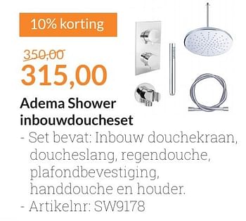 Aanbiedingen Adema shower inbouwdoucheset - Adema sanitair - Geldig van 01/08/2016 tot 31/08/2016 bij Sanitairwinkel
