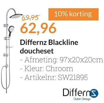 Aanbiedingen Differnz blackline doucheset - Differnz - Geldig van 01/08/2016 tot 31/08/2016 bij Sanitairwinkel