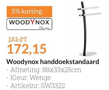 Aanbiedingen Woodynox handdoekstandaard - Woodynox - Geldig van 01/08/2016 tot 31/08/2016 bij Sanitairwinkel