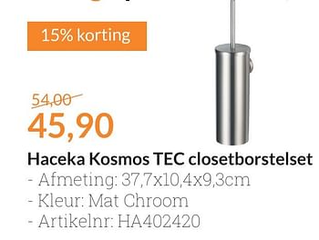 Aanbiedingen Haceka kosmos tec closetborstelset - Haceka - Geldig van 01/08/2016 tot 31/08/2016 bij Sanitairwinkel