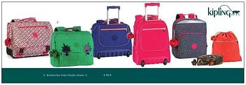 Aanbiedingen Boekentas iniko mojito green c - Kipling - Geldig van 01/08/2016 tot 17/09/2016 bij Multi Bazar