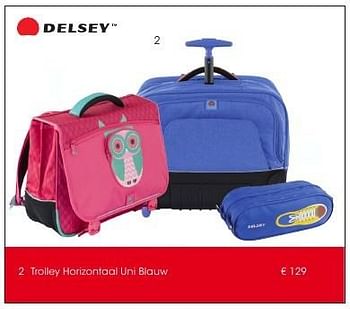 Aanbiedingen Trolley horizontaal uni blauw - Delsey - Geldig van 01/08/2016 tot 17/09/2016 bij Multi Bazar