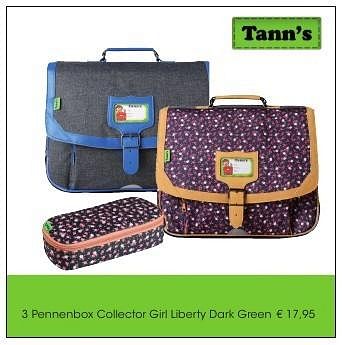 Aanbiedingen Pennenbox collector girl liberty dark green - Tann's - Geldig van 01/08/2016 tot 17/09/2016 bij Multi Bazar