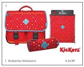Aanbiedingen Boekentas strawberry - Kickers - Geldig van 01/08/2016 tot 17/09/2016 bij Multi Bazar