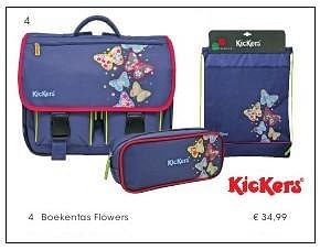 Aanbiedingen Boekentas flowers - Kickers - Geldig van 01/08/2016 tot 17/09/2016 bij Multi Bazar