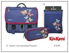 Aanbiedingen Zwem en turnzakje flowers - Kickers - Geldig van 01/08/2016 tot 17/09/2016 bij Multi Bazar