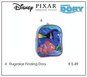 Aanbiedingen Rugzakje finding dory - Disney - Geldig van 01/08/2016 tot 17/09/2016 bij Multi Bazar