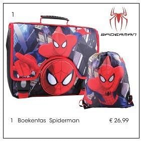 Aanbiedingen Boekentas spiderman - Spider-man - Geldig van 01/08/2016 tot 17/09/2016 bij Multi Bazar