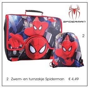 Aanbiedingen Zwem en turnzakje spiderman - Spider-man - Geldig van 01/08/2016 tot 17/09/2016 bij Multi Bazar