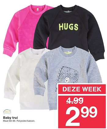Aanbiedingen Baby trui - Huismerk - Zeeman  - Geldig van 30/07/2016 tot 05/08/2016 bij Zeeman