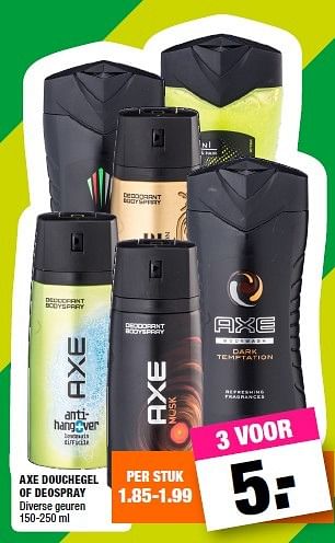 Aanbiedingen Axe douchegel of deospray - Axe - Geldig van 01/08/2016 tot 14/08/2016 bij Big Bazar