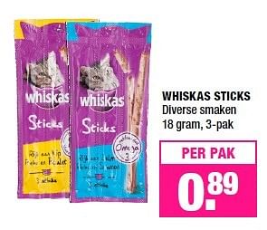 Aanbiedingen Whiskas sticks - Whiskas - Geldig van 01/08/2016 tot 14/08/2016 bij Big Bazar