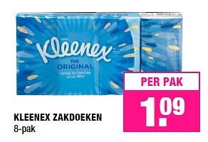 Aanbiedingen Kleenex zakdoeken - Kleenex - Geldig van 01/08/2016 tot 14/08/2016 bij Big Bazar
