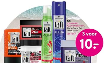 Aanbiedingen Taft 3x power gel titane - Taft - Geldig van 01/08/2016 tot 14/08/2016 bij da