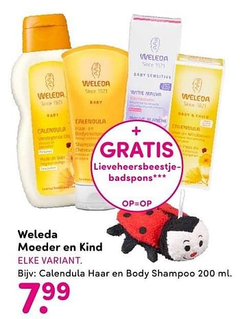 Aanbiedingen Calendula haar en body shampoo - Weleda - Geldig van 01/08/2016 tot 14/08/2016 bij da