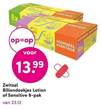 Aanbiedingen Zwitsal billendoekjes lotion of sensitive - Zwitsal - Geldig van 01/08/2016 tot 14/08/2016 bij da