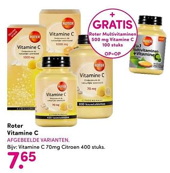 Aanbiedingen Vitamine c 70mg citroen - Roter - Geldig van 01/08/2016 tot 14/08/2016 bij da