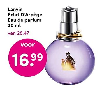 Aanbiedingen Lanvin éclat d`arpège eau de parfum - Lanvin - Geldig van 01/08/2016 tot 14/08/2016 bij da