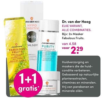 Aanbiedingen Dr. van der hoog 2x masker fabulous fruits - Dr. Van Der Hoog - Geldig van 01/08/2016 tot 14/08/2016 bij da