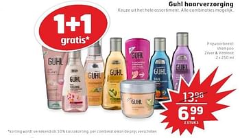 Aanbiedingen Guhl haarverzorging shampoo zilver + vitaliteit - Guhl - Geldig van 02/08/2016 tot 14/08/2016 bij Trekpleister