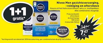 Aanbiedingen Aftershave active energy en crème blik - Nivea - Geldig van 02/08/2016 tot 14/08/2016 bij Trekpleister