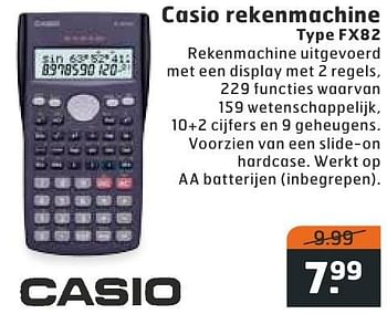 Aanbiedingen Casio rekenmachine fx82 - Casio - Geldig van 02/08/2016 tot 14/08/2016 bij Trekpleister