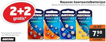 Aanbiedingen Rayovac hoortoestelbatterijen - Rayovac - Geldig van 02/08/2016 tot 14/08/2016 bij Trekpleister
