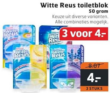 Aanbiedingen Witte reus toiletblok - Witte reus - Geldig van 02/08/2016 tot 14/08/2016 bij Trekpleister