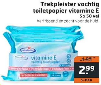 Aanbiedingen Trekpleister vochtig toiletpapier vitamine e - Huismerk - Trekpleister - Geldig van 02/08/2016 tot 14/08/2016 bij Trekpleister