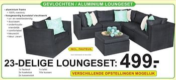 Aanbiedingen 23-delige loungeset - Huismerk - Van Cranenbroek - Geldig van 01/08/2016 tot 21/08/2016 bij Van Cranenbroek