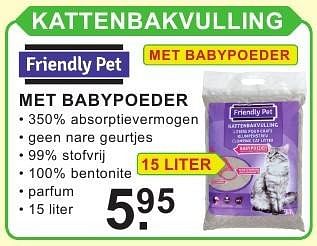 Aanbiedingen Kattenbakvulling - Friendly pet - Geldig van 01/08/2016 tot 21/08/2016 bij Van Cranenbroek