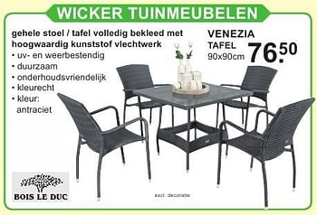 Aanbiedingen Wicker tuinmeubelen venezia tafel - Bois le Duc - Geldig van 01/08/2016 tot 21/08/2016 bij Van Cranenbroek