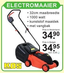 Aanbiedingen Kos electromaaier - Kos - Geldig van 01/08/2016 tot 21/08/2016 bij Van Cranenbroek