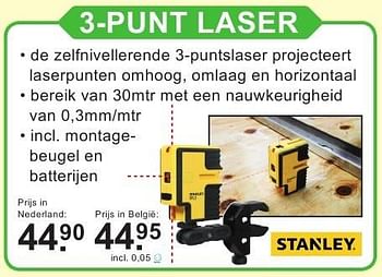 Aanbiedingen Stanley 3-punt laser - Stanley - Geldig van 01/08/2016 tot 21/08/2016 bij Van Cranenbroek