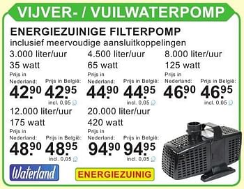 Aanbiedingen Waterland energiezuinige filterpomp - Waterland - Geldig van 01/08/2016 tot 21/08/2016 bij Van Cranenbroek