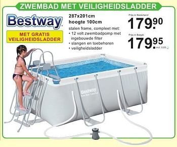 Aanbiedingen Zwembad met veiligheidsladder - BestWay - Geldig van 01/08/2016 tot 21/08/2016 bij Van Cranenbroek