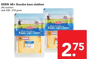 Aanbiedingen Deen 48+ goudse kaas stukken - Huismerk deen supermarkt - Geldig van 07/08/2016 tot 13/08/2016 bij Deen Supermarkten