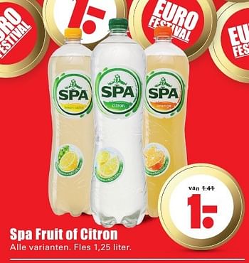 Aanbiedingen Spa fruit of citron - Spa - Geldig van 07/08/2016 tot 13/08/2016 bij Lekker Doen