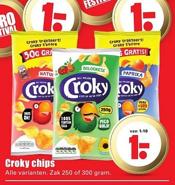 Aanbiedingen Croky chips - Croky - Geldig van 07/08/2016 tot 13/08/2016 bij Lekker Doen
