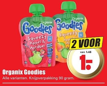 Aanbiedingen Organix goodies - Organix - Geldig van 07/08/2016 tot 13/08/2016 bij Lekker Doen